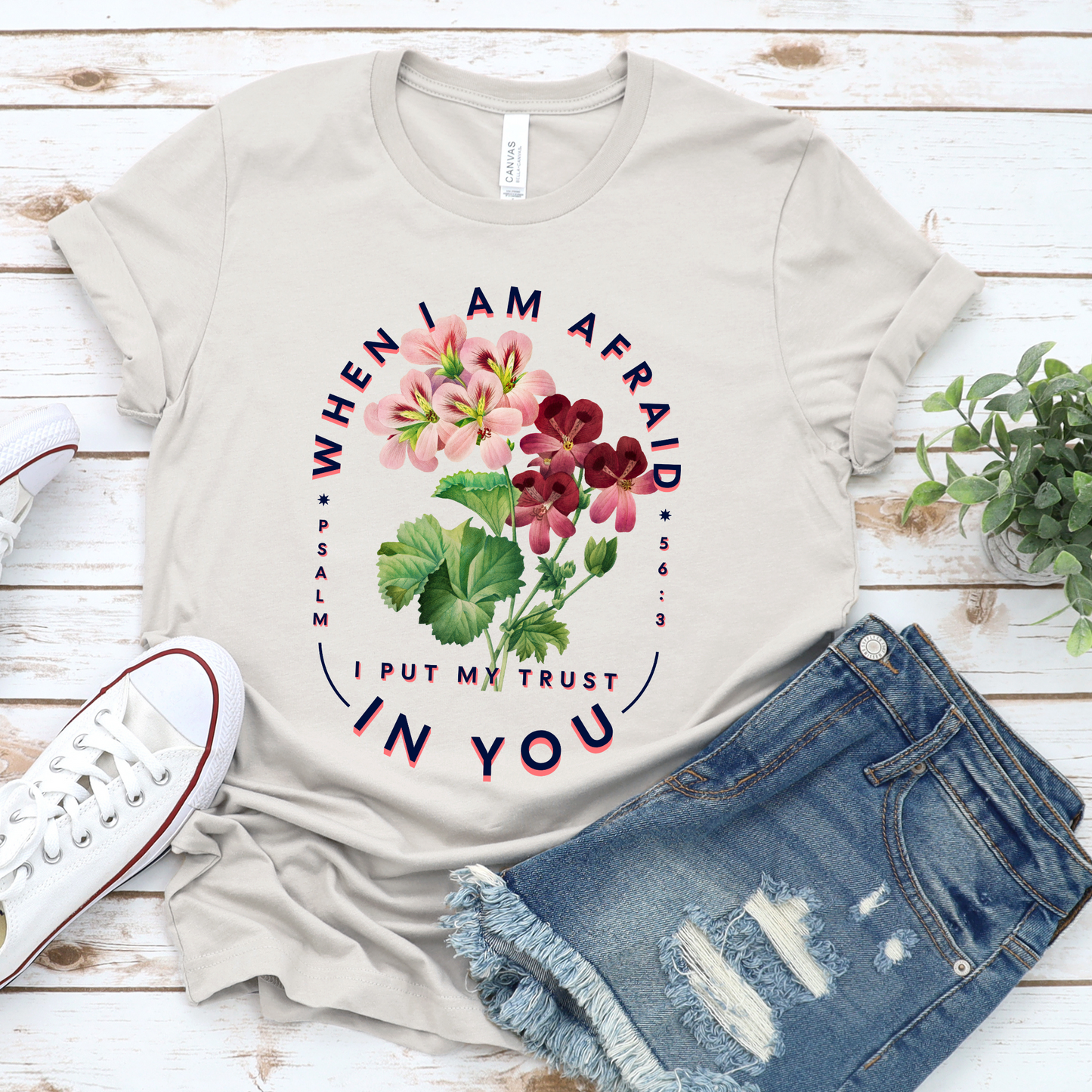 When I am afraid I put my trust in you tee - Additional colors
