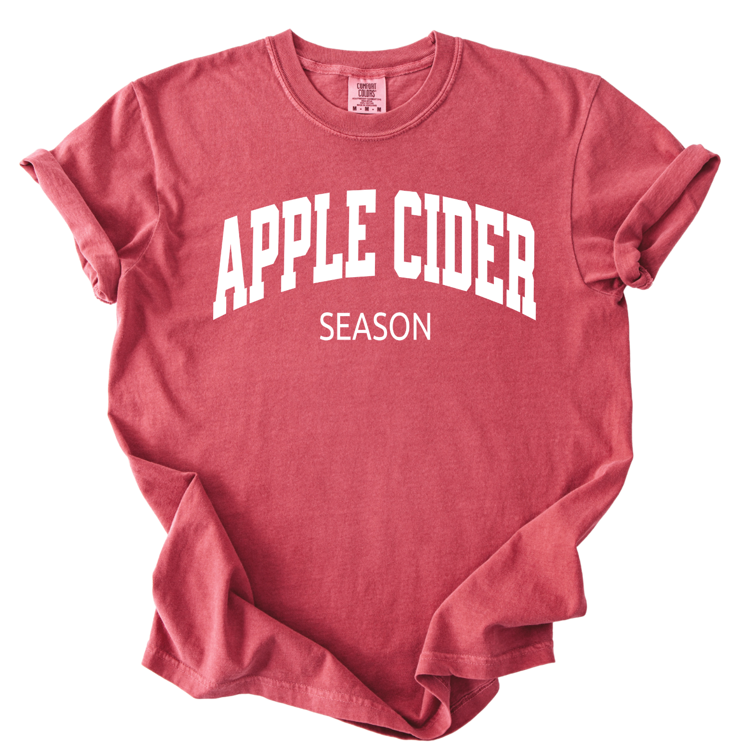 Apple Cider season on a crimson color comfort color tee
