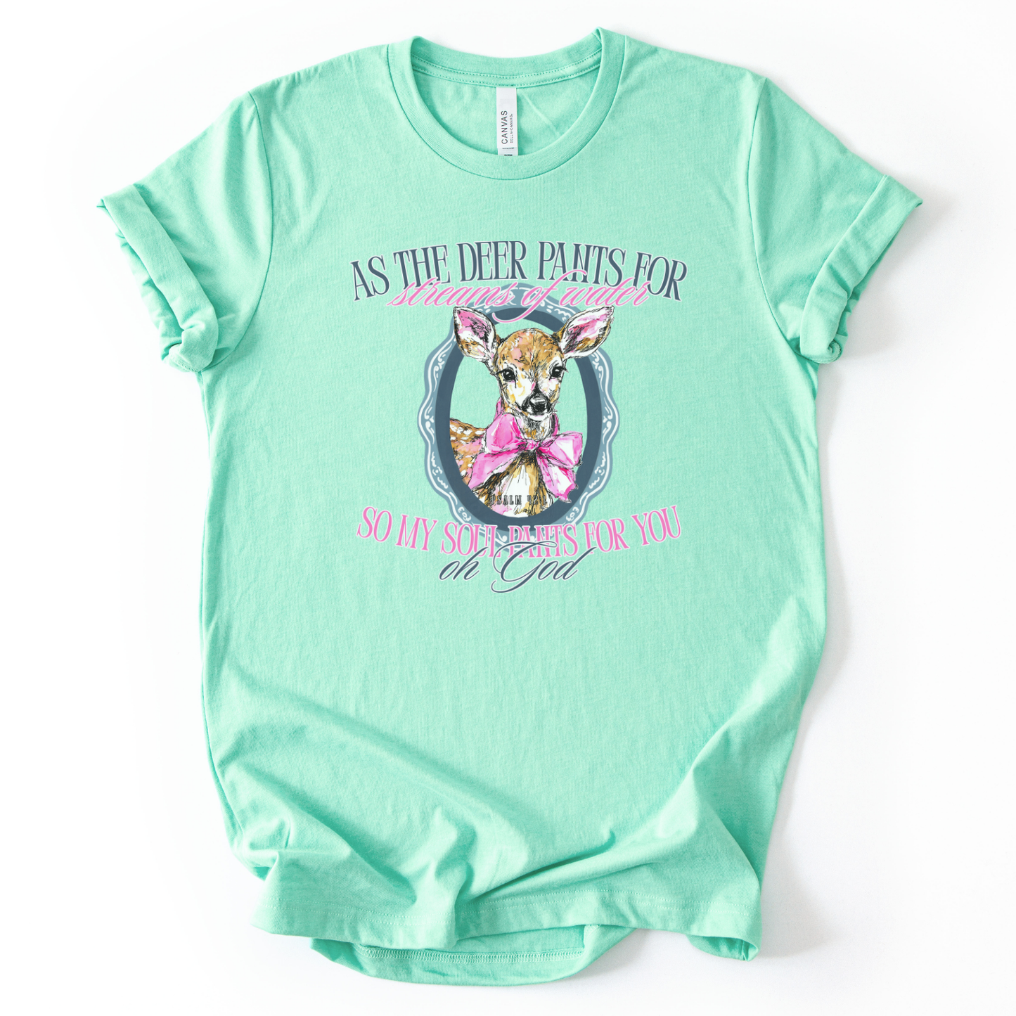 Psalm 42:1 Deer Design Christian Graphic Tee | Spring 2026