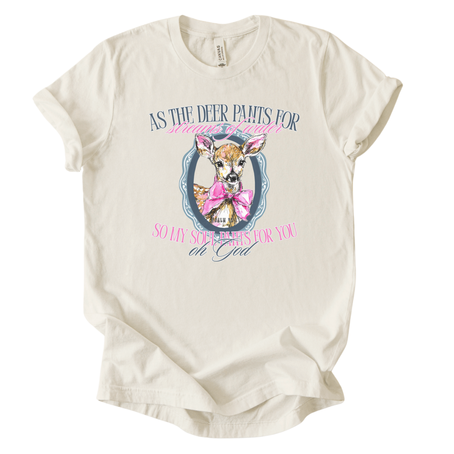Psalm 42:1 Deer Design Christian Graphic Tee | Spring 2026