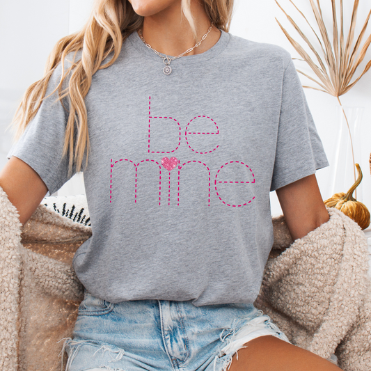Be mine women's Valentine's t-shirt, Glitter faux heart