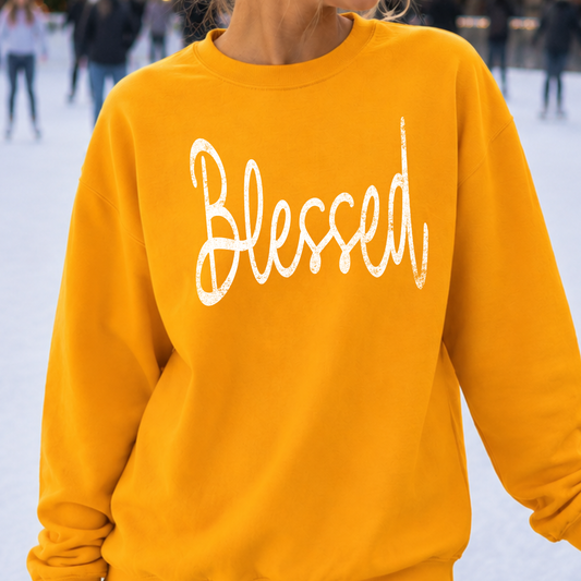 Blessed graphic gold sweatshirt