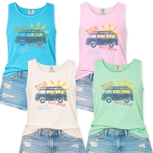 Born To Paddle Summer Graphic Beach Tank Top