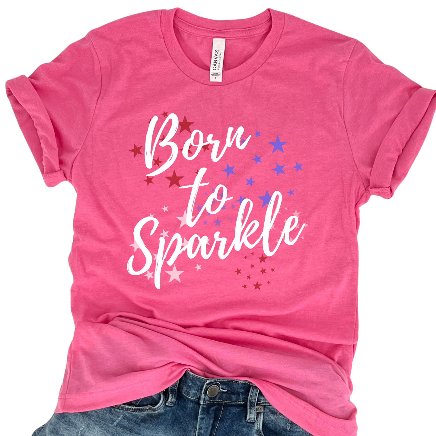 Born to sparkle women's Fourth of July graphic t-shirt
