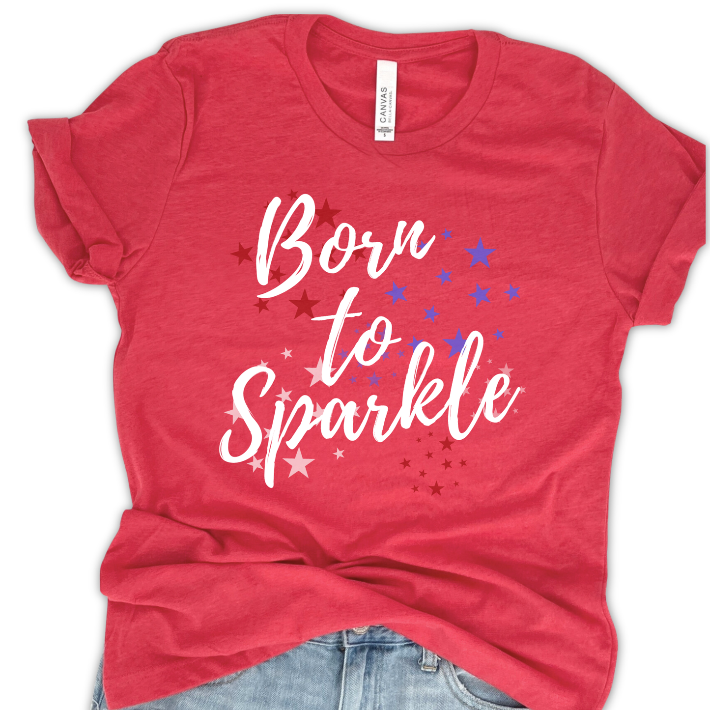 Born to sparkle women's Fourth of July graphic t-shirt