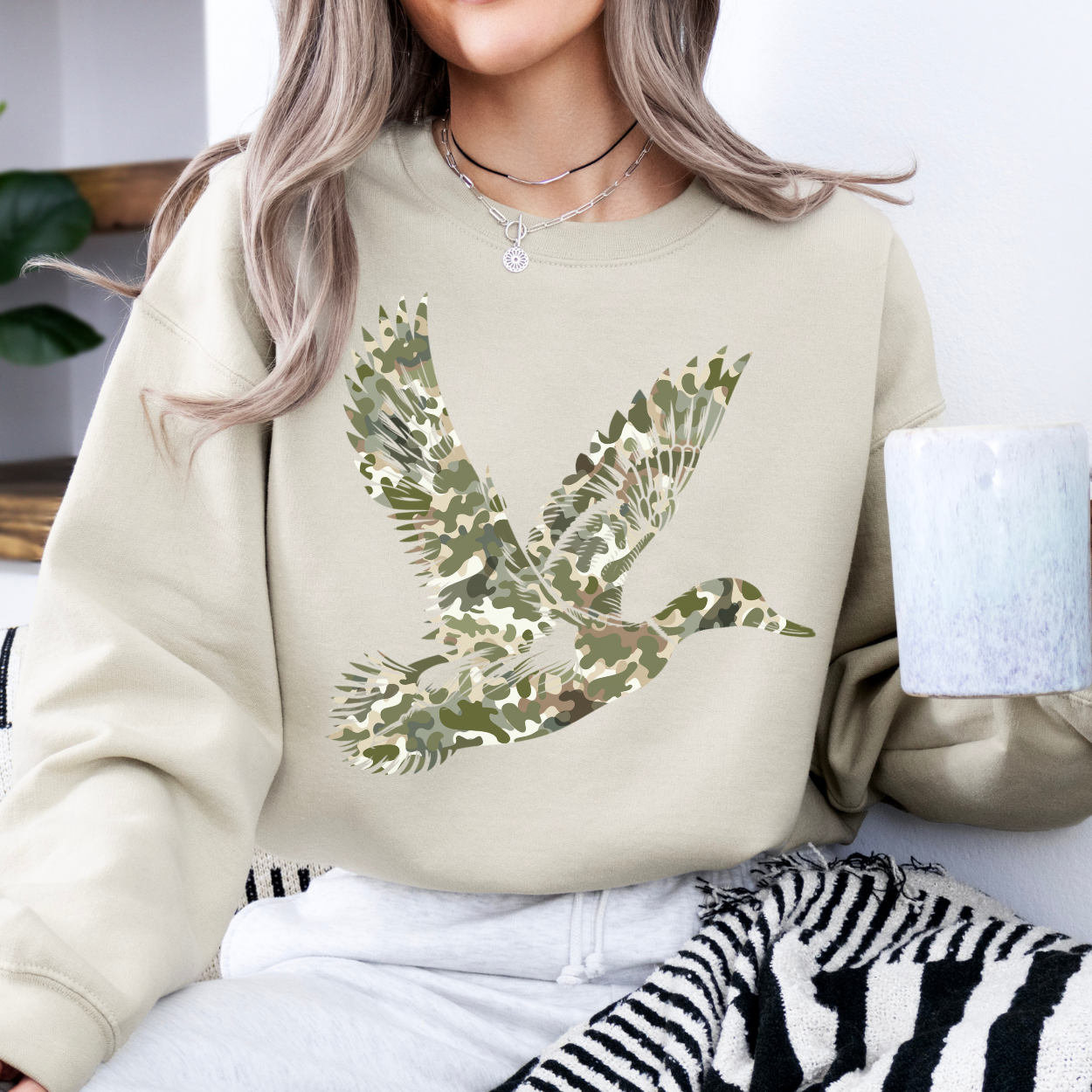 Camouflage duck unisex hunting sweatshirt