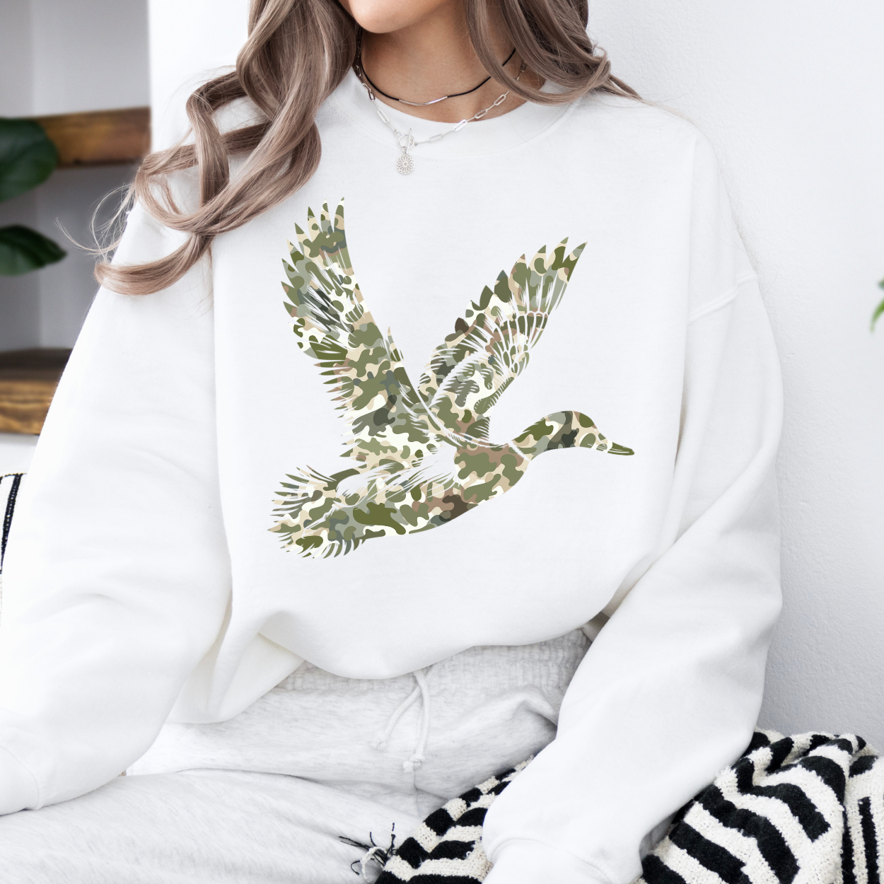 Camouflage duck unisex sweatshirt, Hunting Season