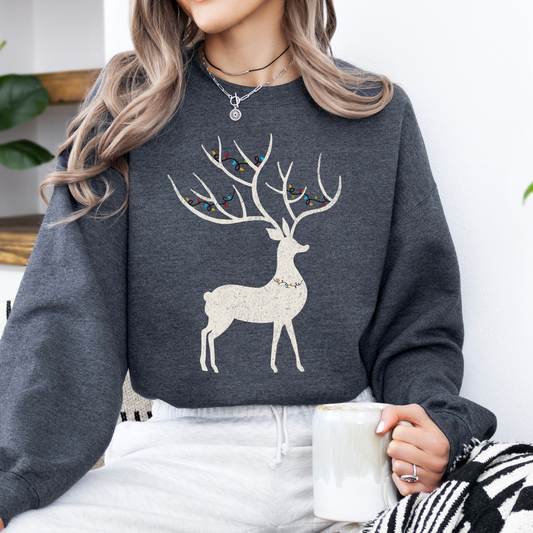 Christmas deer women's holiday sweatshirt, Holiday season