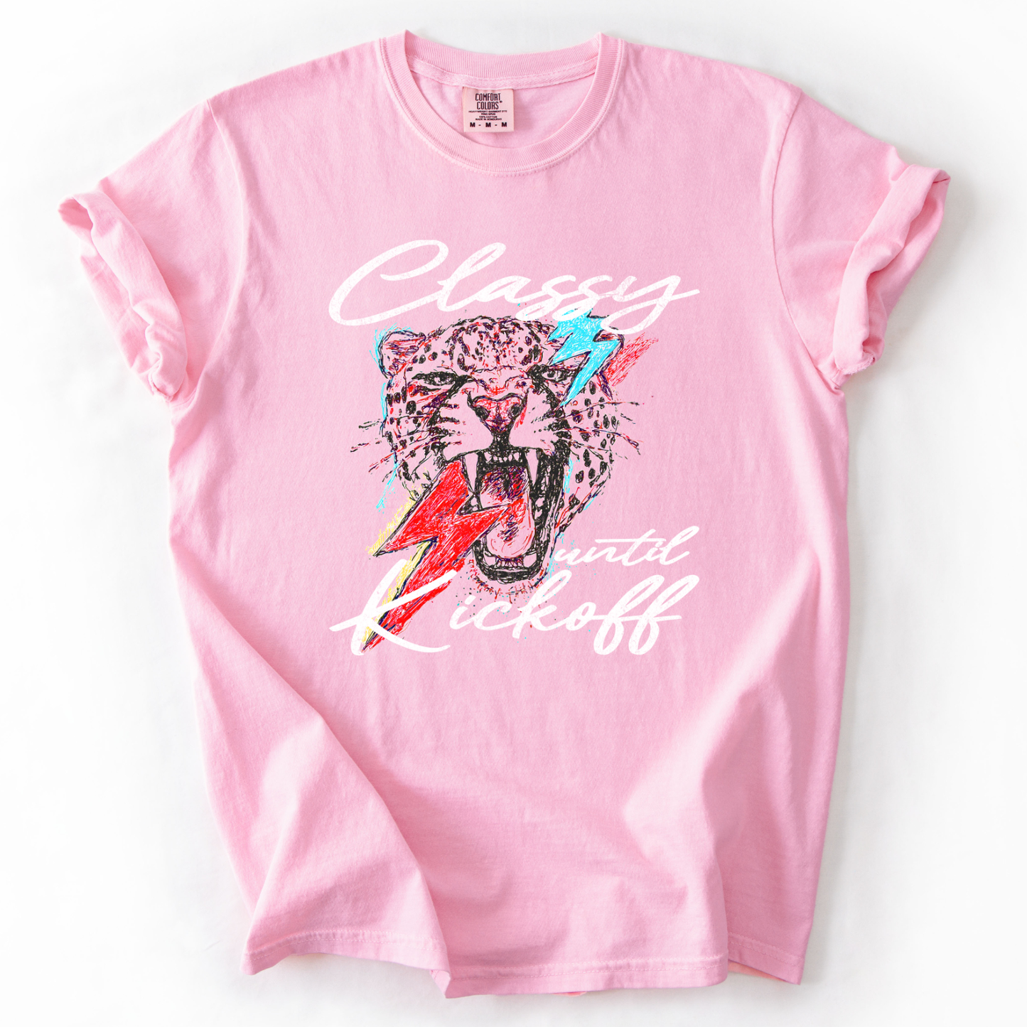 Classy Until Kickoff Football Comfort Colors Graphic Tee