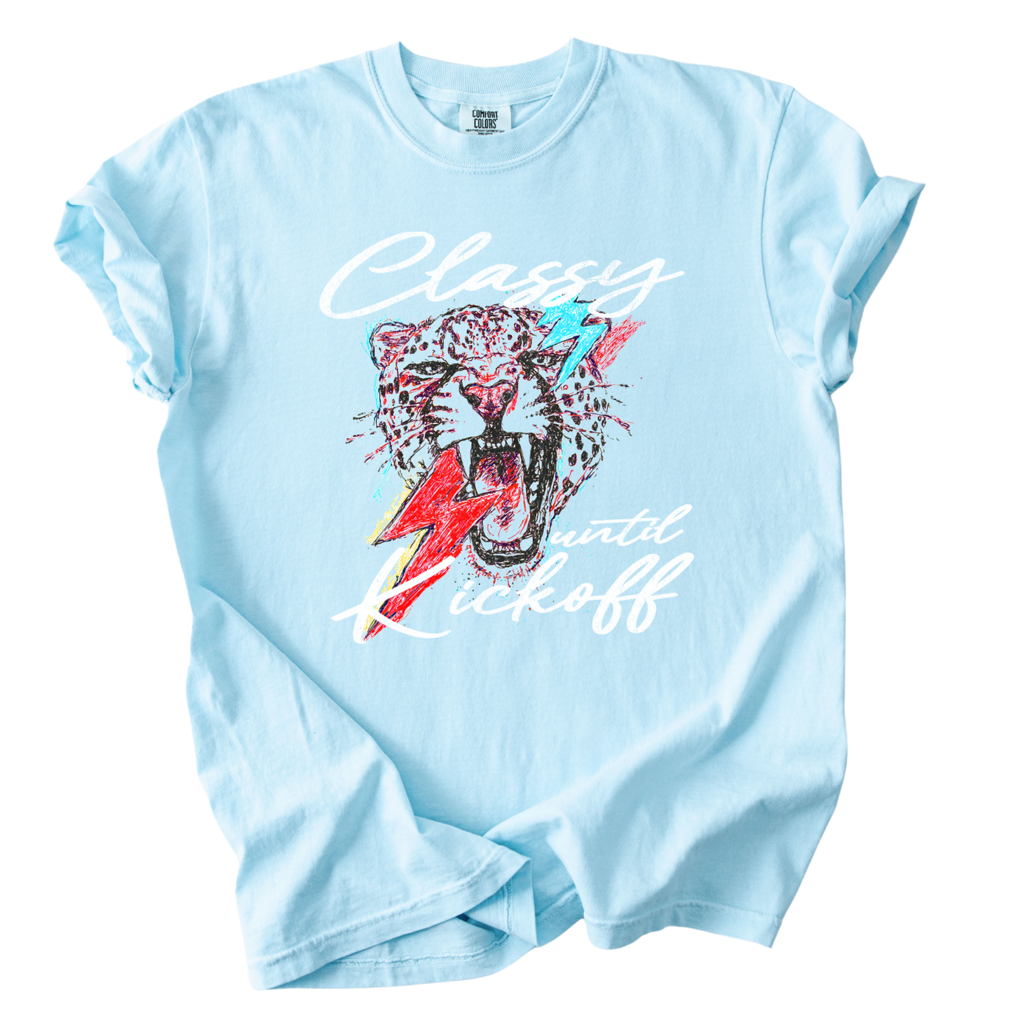 Classy Until Kickoff Football Comfort Colors Graphic Tee