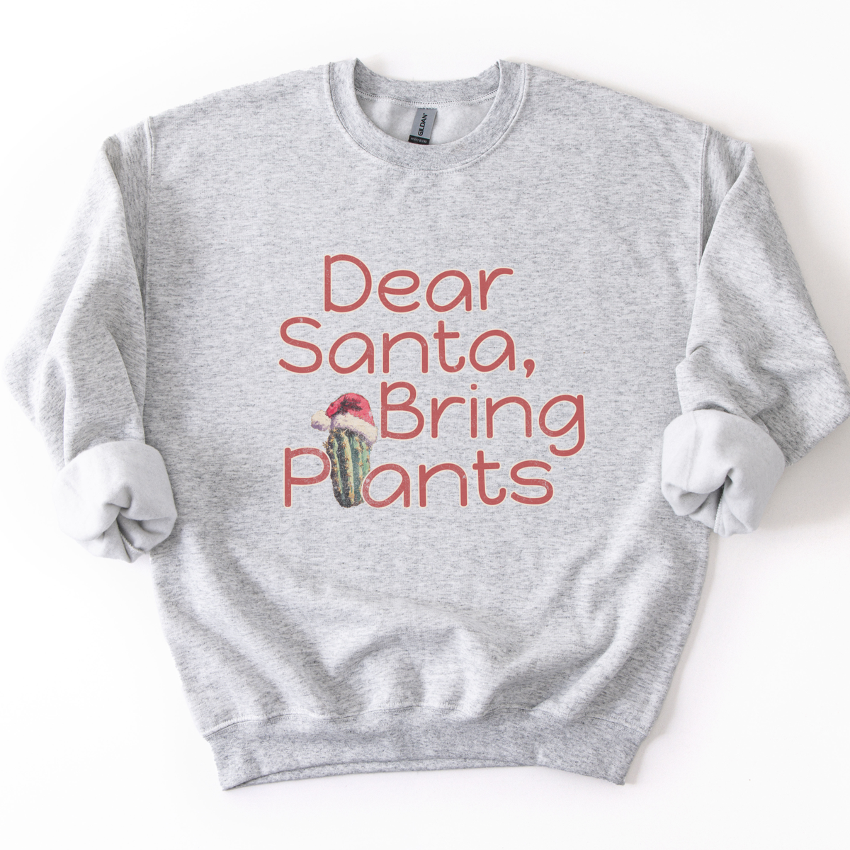 Dear Santa Bring Plants Christmas Cactus Graphic Sweatshirt