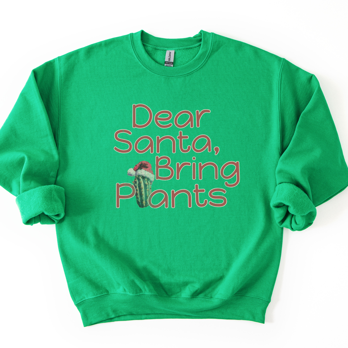 Dear Santa Bring Plants Christmas Cactus Graphic Sweatshirt