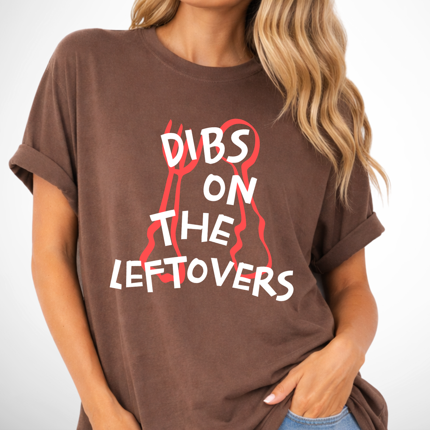 Dibs On The Leftovers Funny Thanksgiving Graphic Tee
