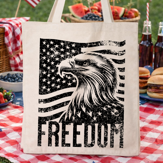 Patriotic Fourth of July Tote Bag | American Bald Eagle