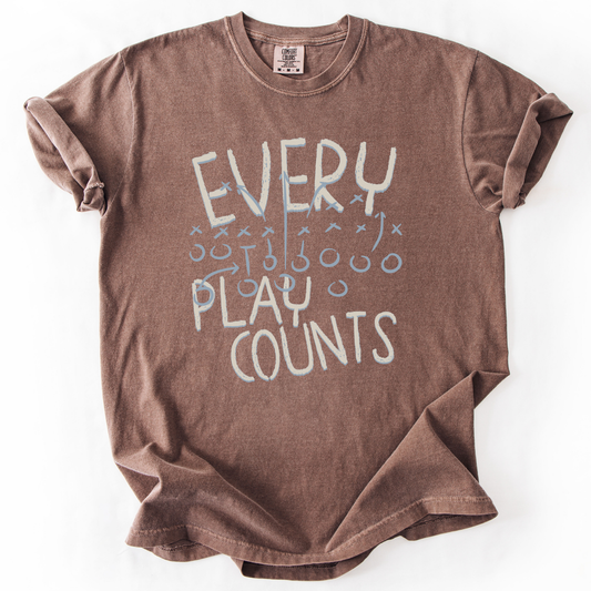 Every Play Counts Funny Football Game Day Graphic Tee
