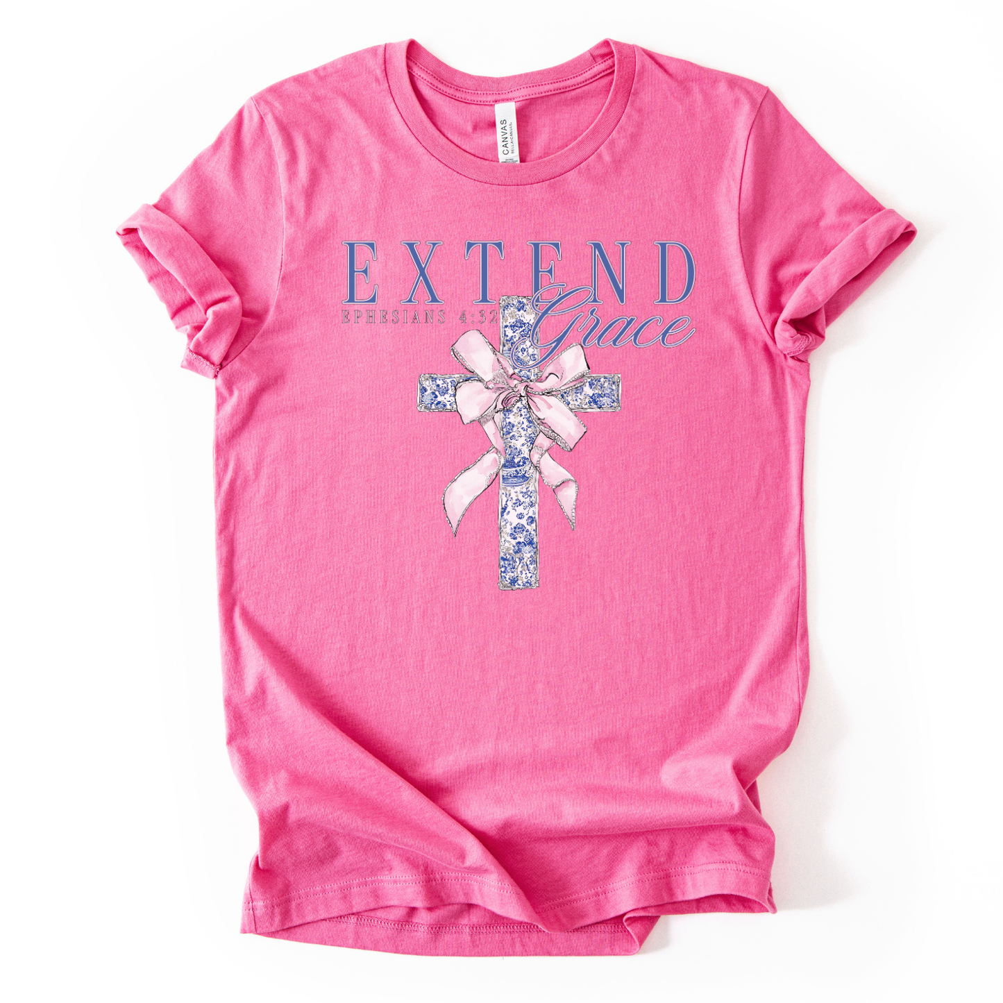 Ephesians 4:32 Extend Grace Christian Cross Graphic T-Shirt