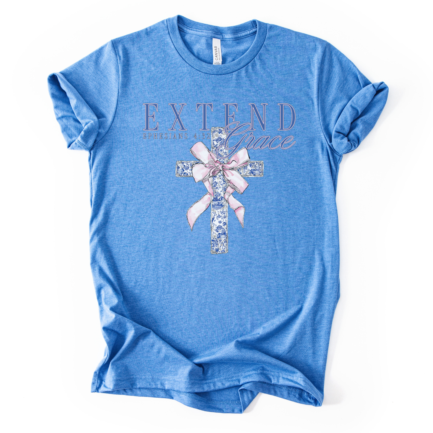 Ephesians 4:32 Extend Grace Christian Cross Graphic T-Shirt