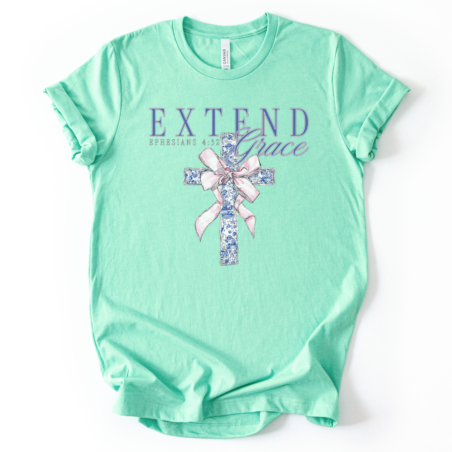 Ephesians 4:32 Extend Grace Christian Cross Graphic T-Shirt
