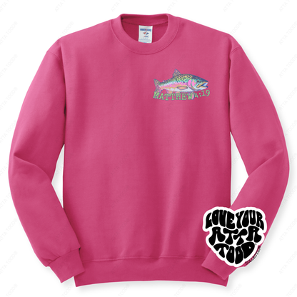 Christian Bible Verse Sweatshirt | Coastal Rainbow Fish