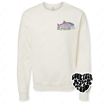 Christian Bible Verse Sweatshirt | Coastal Rainbow Fish
