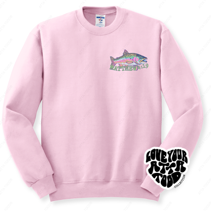 Christian Bible Verse Sweatshirt | Coastal Rainbow Fish