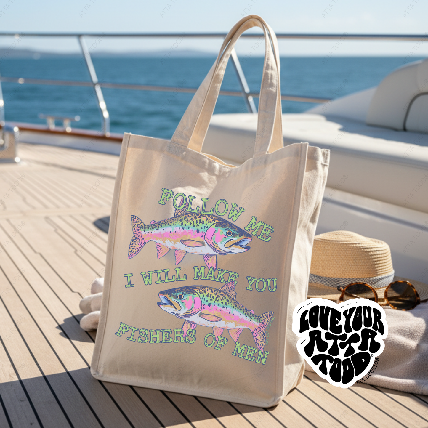 Follow me I will make you fishers of men jumbo tote bag