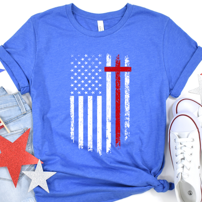 Distressed American Flag Unisex Graphic T-Shirt | ATTA TOOD®