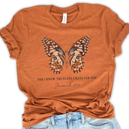 For I know the plans I have for you Christian women's graphic t-shirt