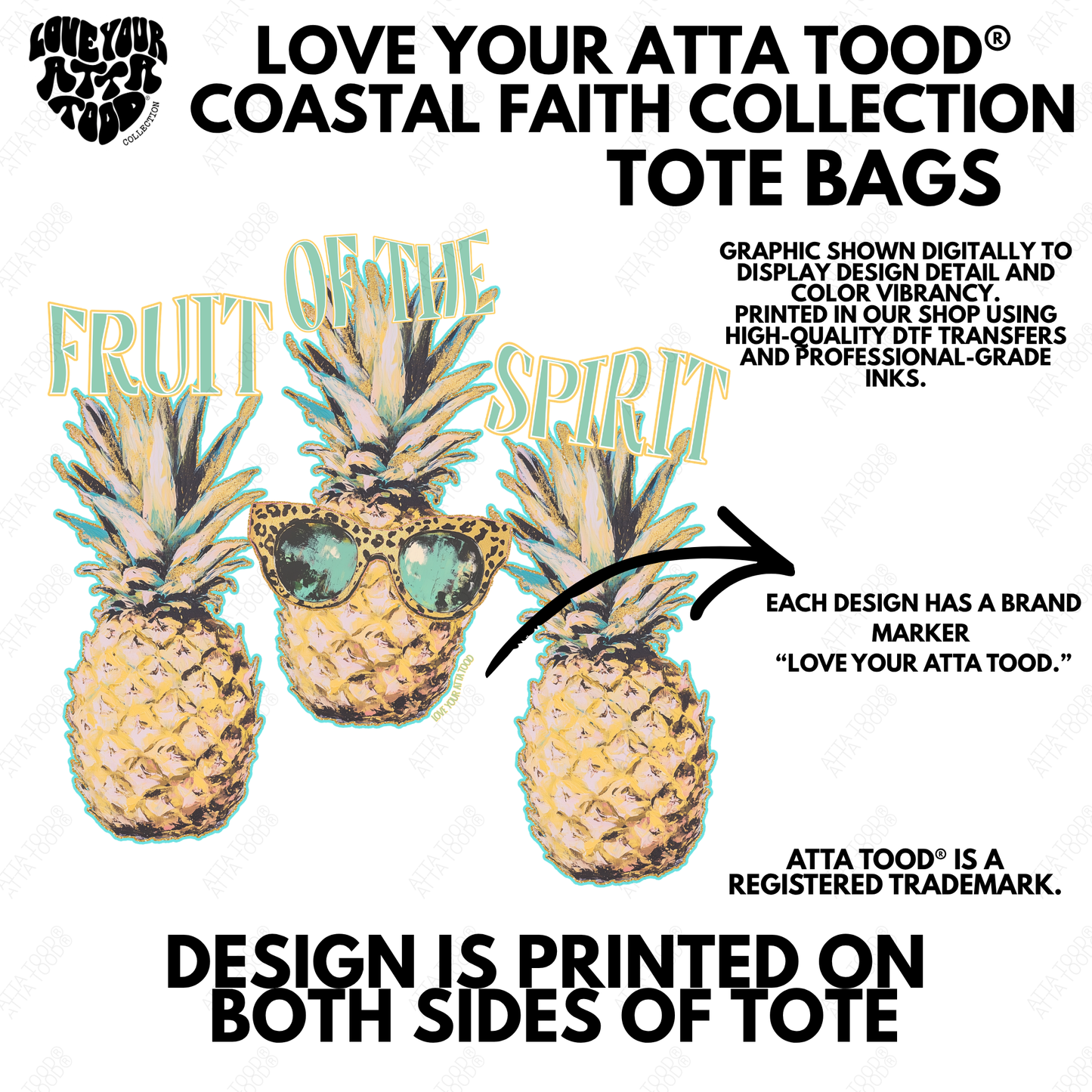 Fruit of the Spirit Christian Jumbo Tote Bag | ATTA TOOD
