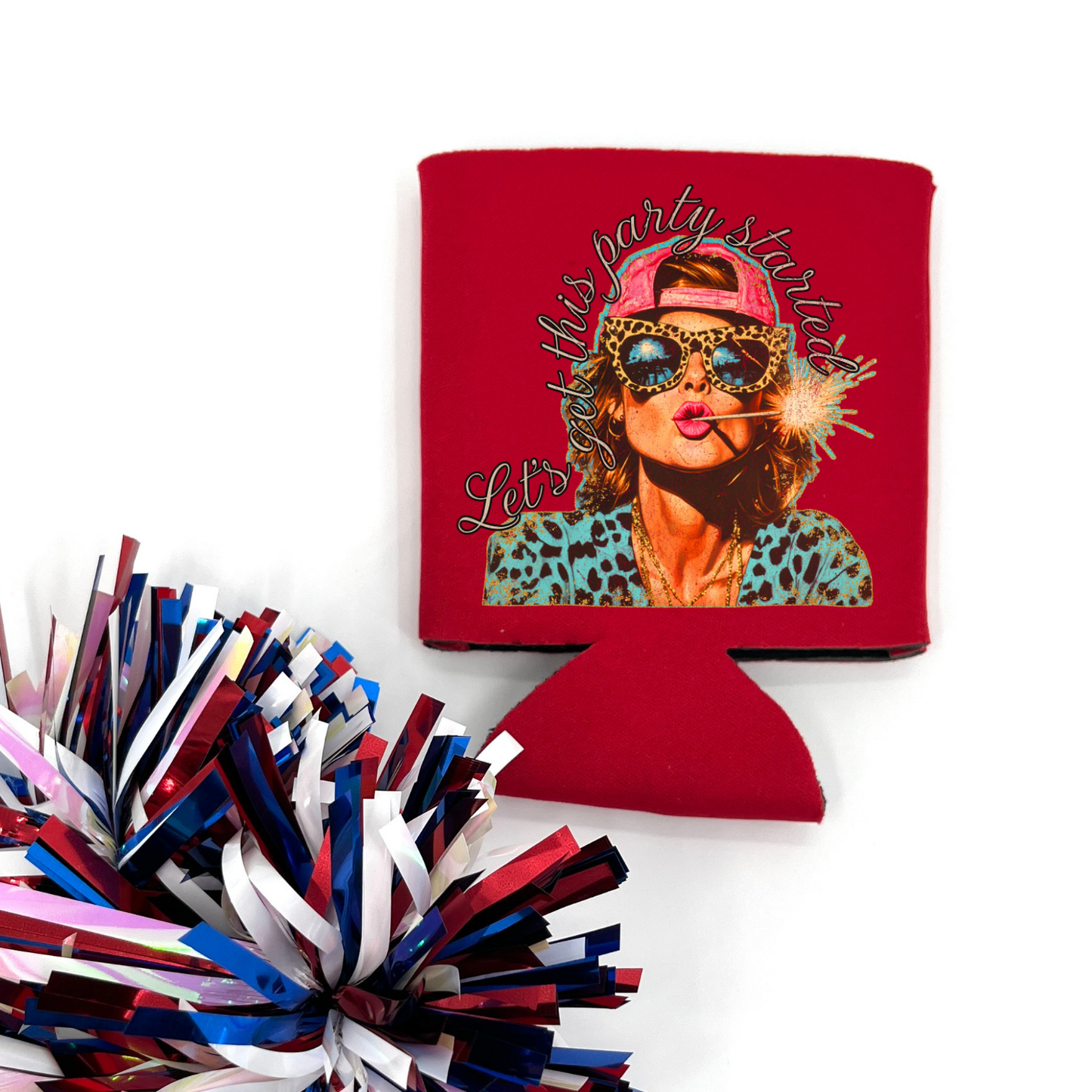 July 4th Sparkler Can Cooler | Lets Get This Party Started