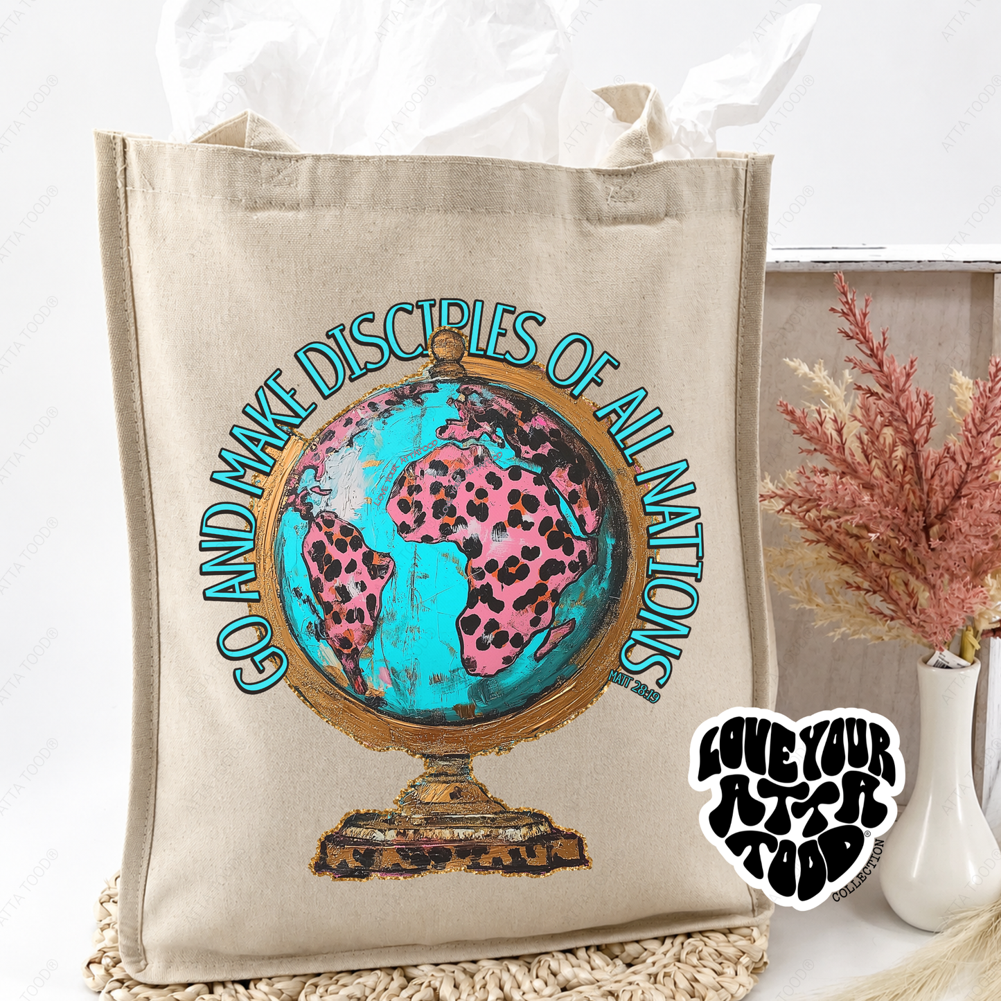 Matt 28:19 Go And Make Disciples Jumbo Tote Bag | ATTA TOOD®