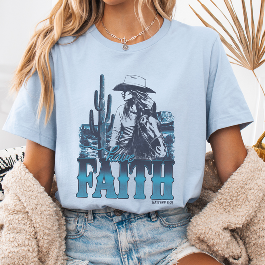 Have Faith western cowgirl graphic t-shirt