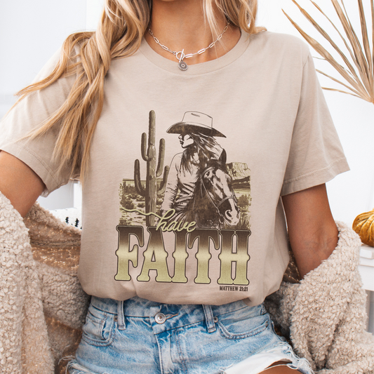 Have Faith western cowgirl graphic t-shirt