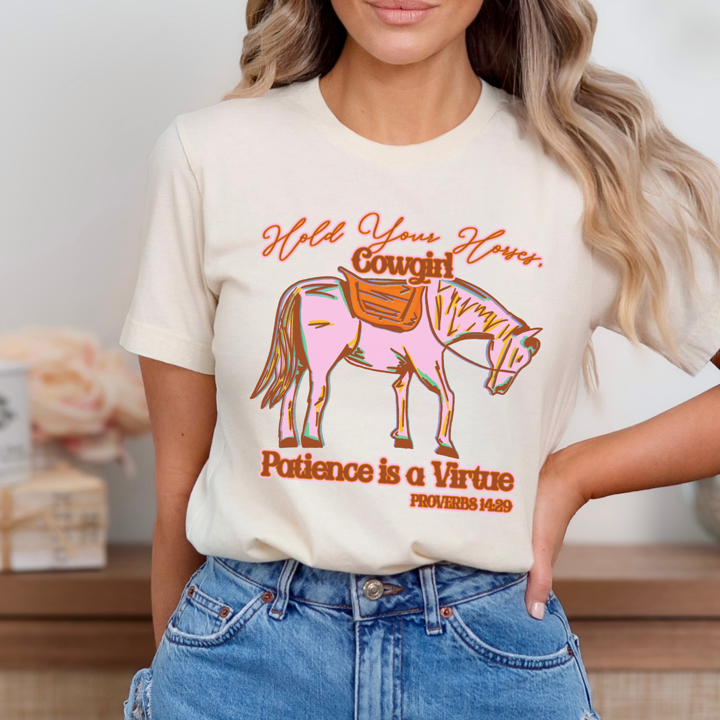 Western Cowgirl Faith Graphic Tee | Proverbs 14:29