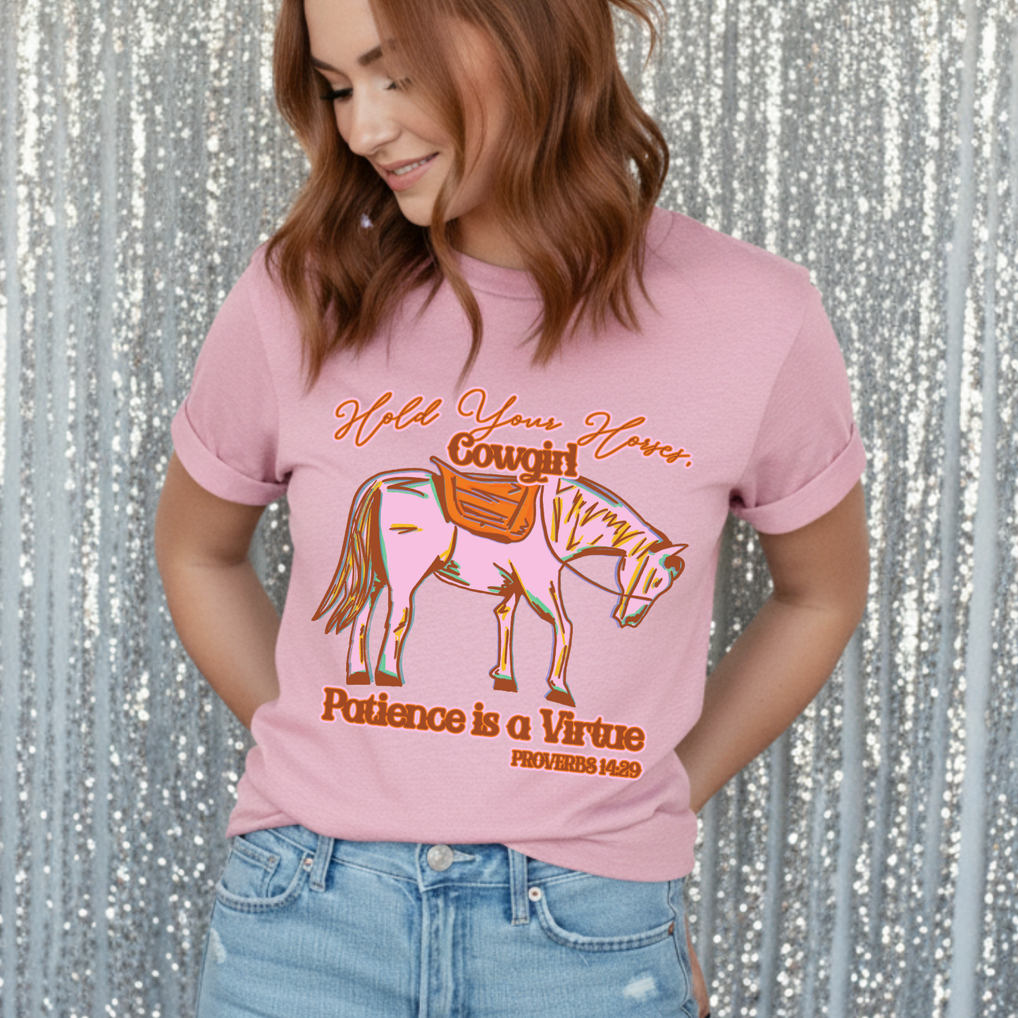 Western Cowgirl Faith Graphic Tee | Proverbs 14:29