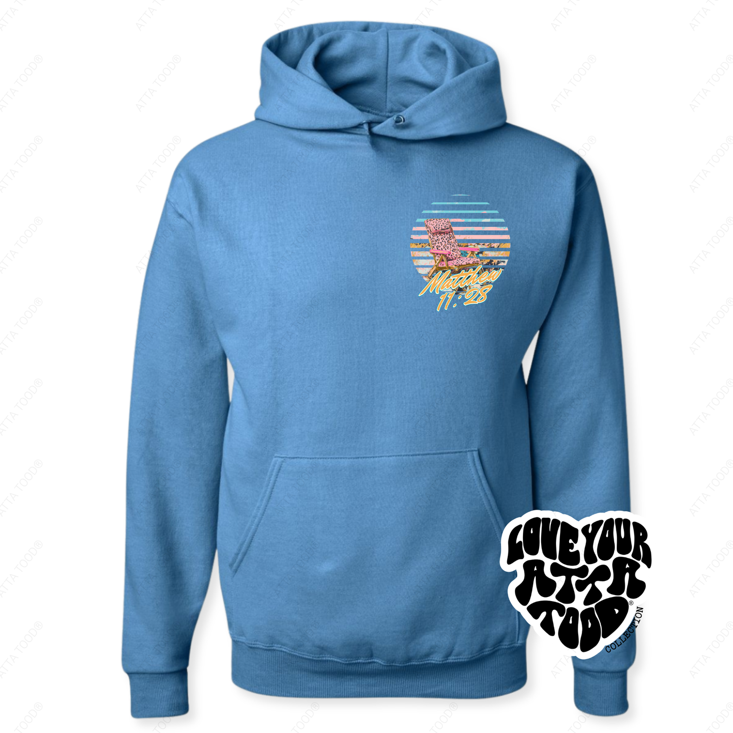 Beach Chair Christian Graphic Hoodie | Pink Leopard | Faith