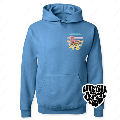 Beach Chair Christian Graphic Hoodie | Pink Leopard | Faith