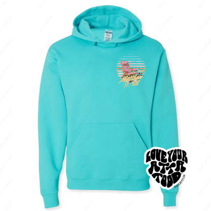 Beach Chair Christian Graphic Hoodie | Pink Leopard | Faith