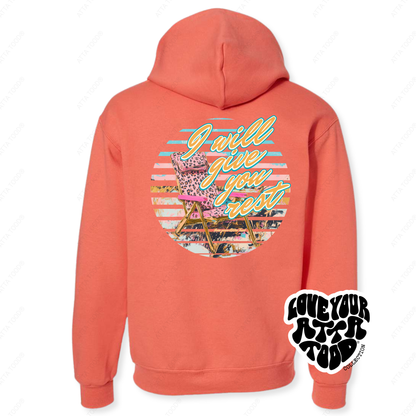 Beach Chair Christian Graphic Hoodie | Pink Leopard | Faith