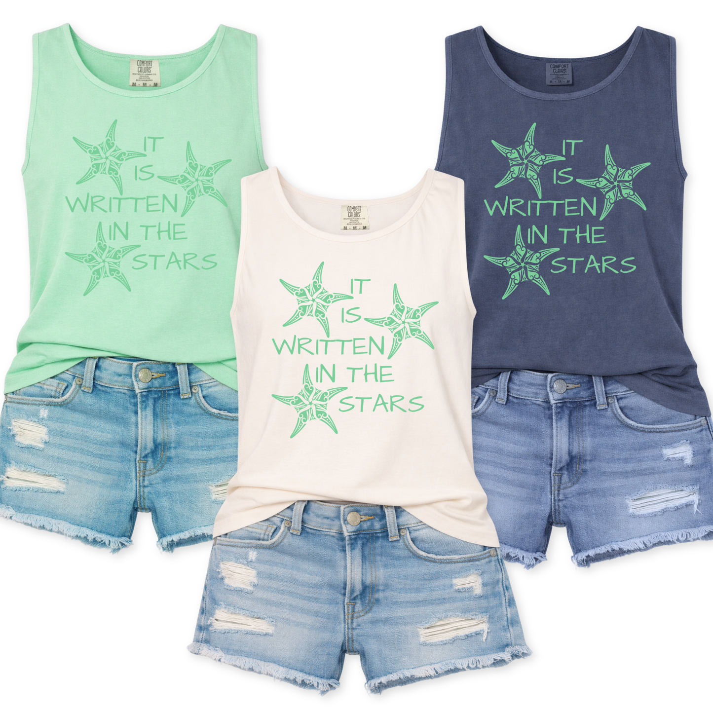 Coastal Starfish Summer Graphic Tank Top | ATTA TOOD®