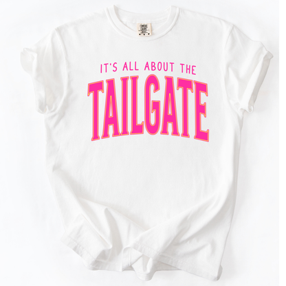 It's All About The Tailgate White Unisex Graphic T-Shirt | ATTA TOOD®