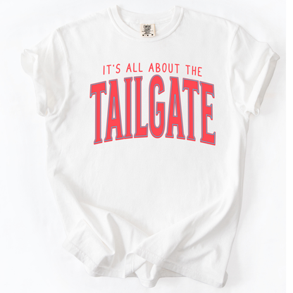 It's All About The Tailgate White Unisex Graphic T-Shirt | ATTA TOOD®