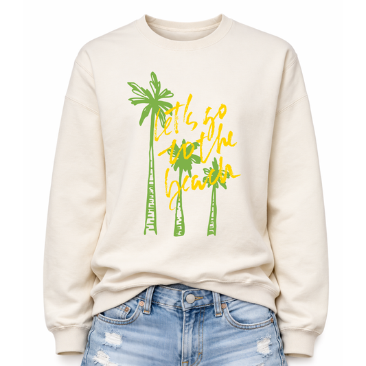 Palm Tree Graphic Sweatshirt | Coastal Summer | Beach Gift