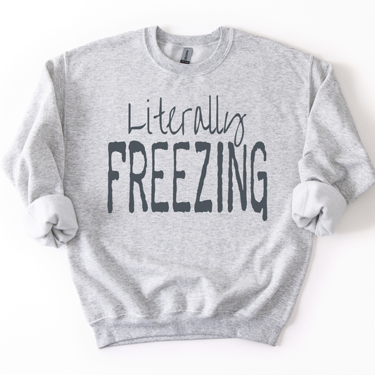 Literally Freezing Funny Winter Graphic Sweatshirt