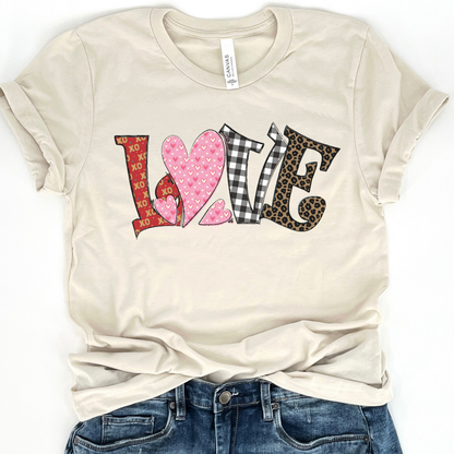 Whimsical Love letter women's Valentine's graphic t-shirt