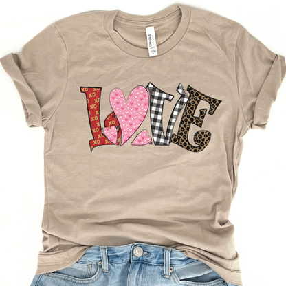 Whimsical Love letter women's Valentine's graphic t-shirt