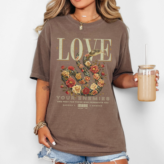 Religious Comfort Color graphic t-shirt, Floral, Animal top