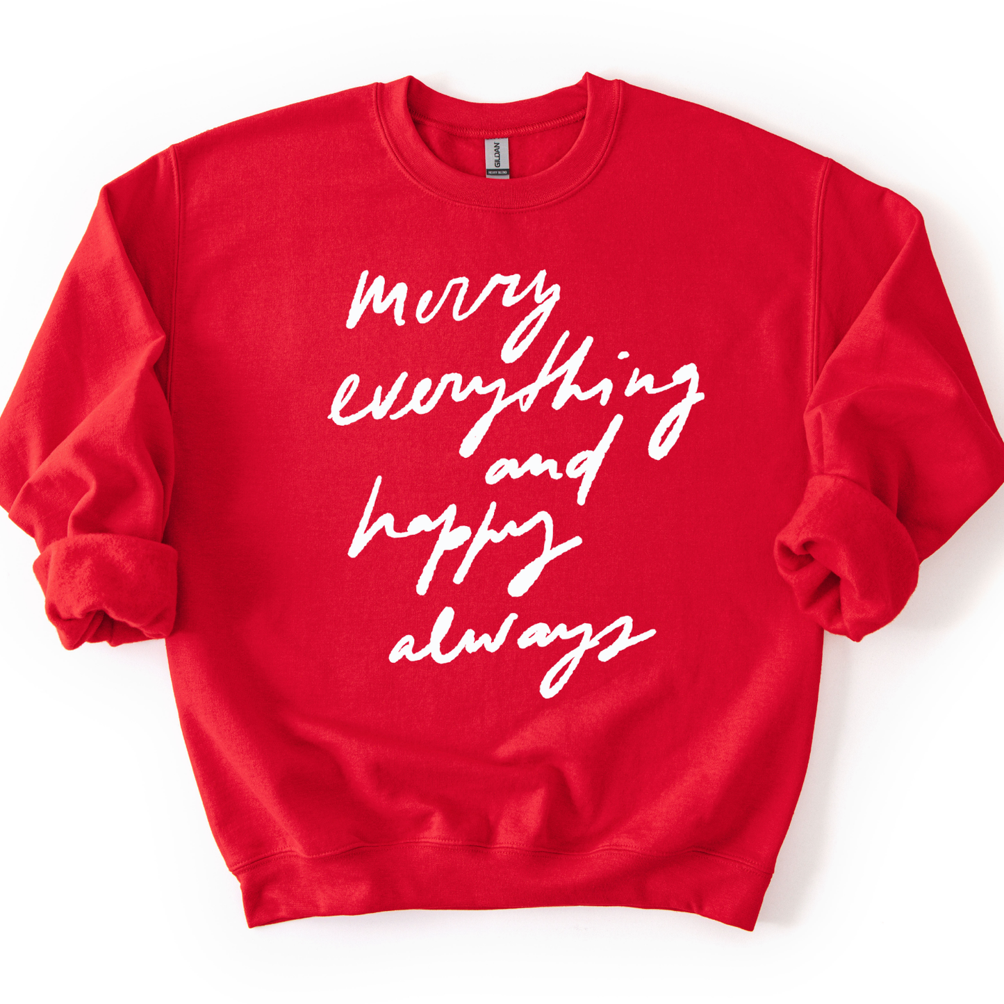 Merry Everything Happy Always Christmas Graphic Sweatshirt