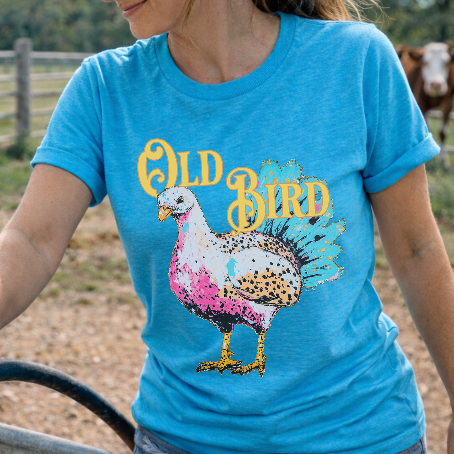 Old Bird Funny Turkey Farm Animal Graphic T-Shirt