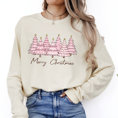 Merry Christmas Pink style women's sweatshirt
